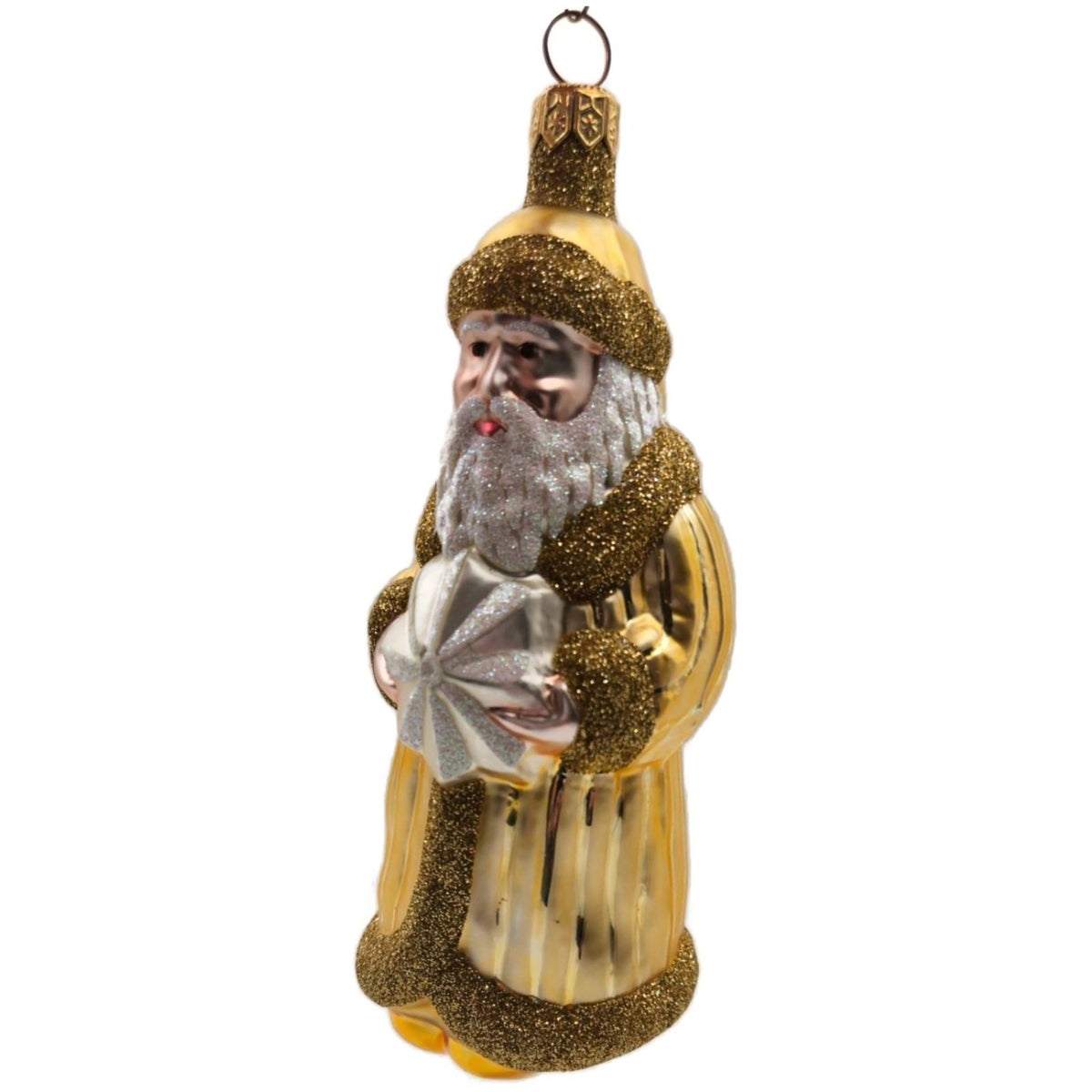 Patricia Breen Snowflake Santa Claus Citrine Signed Christmas Tree Ornament 96453