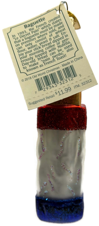 Old World Christmas Baguette French Bread Glass Christmas Ornament 32312 OWC2