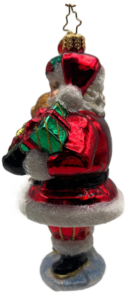 Christopher Radko 2021 The Gift of Teddy Santa Bear Glass Ornament 102061711