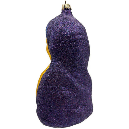 Larry Fraga Embracement Stars Purple Glitter Glass Holiday Christmas Ornament6