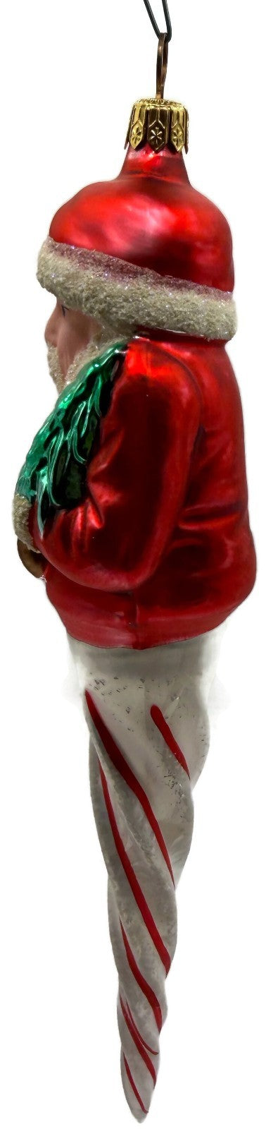 Christopher Radko St. Nickcicle Santa Icicle Glass Christmas Ornament 92 1079