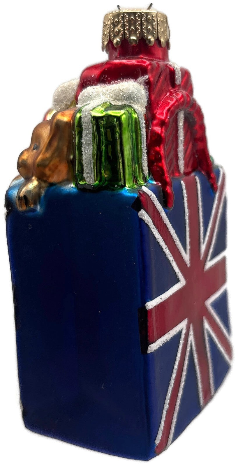 Unique Treasures Union Jack Gift Bag Teddy Bear Glass Christmas Ornament3