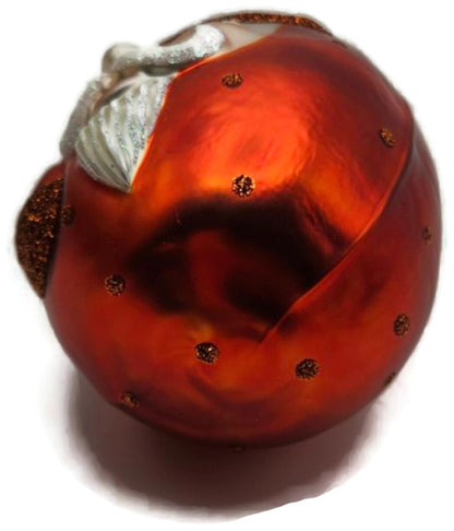Patricia Breen Jelly Bean Santa Orange Matte Glitter Dots Holiday Ornament 99169
