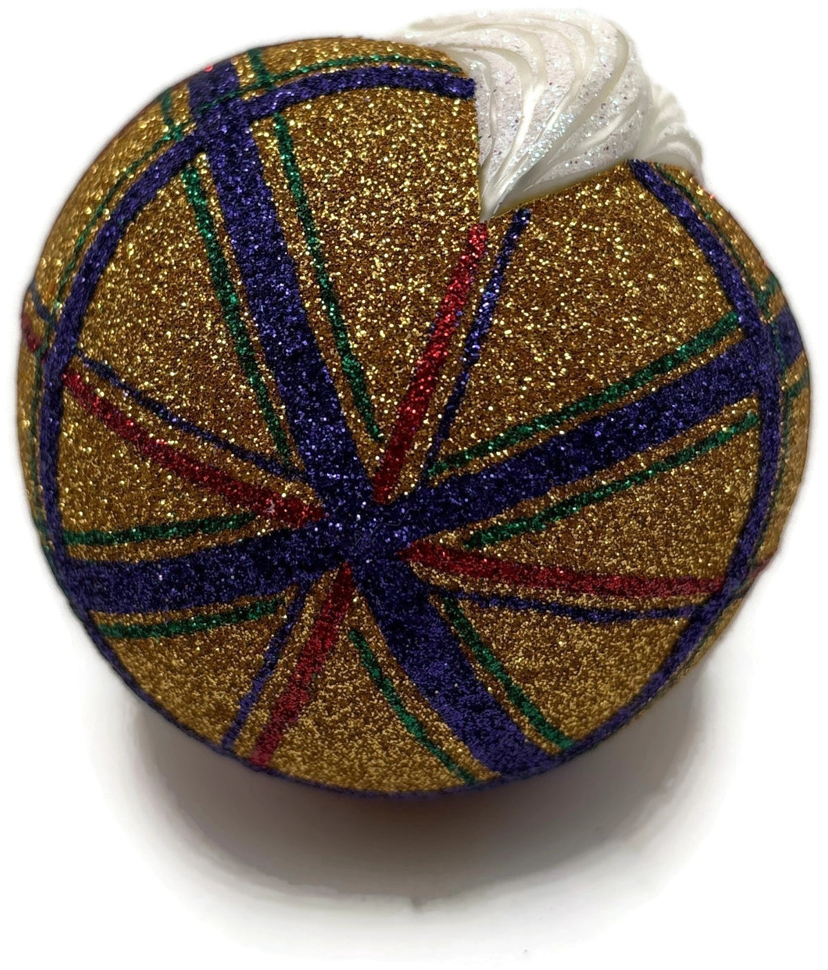 Patricia Breen Santa Du Monde Plaid Red Gold Christmas Tree Ornament CATZ 21319
