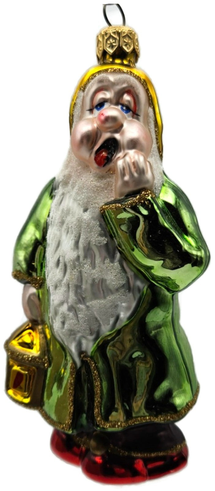Kurt Adler Polonaise Komozja Sleepy Dwarf Snow White Green Christmas Ornament0