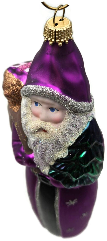 Larry Fraga Father Christmas Purple Snowflakes Tree Santa Claus Ornament8