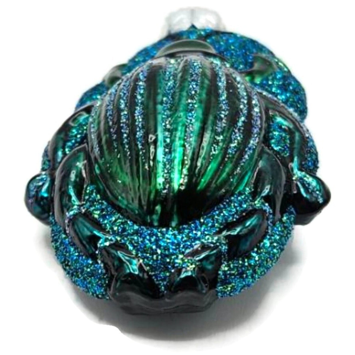 Patricia Breen Bugs Turquoise Beetle Blue Glitter Glass Christmas Ornament 32119