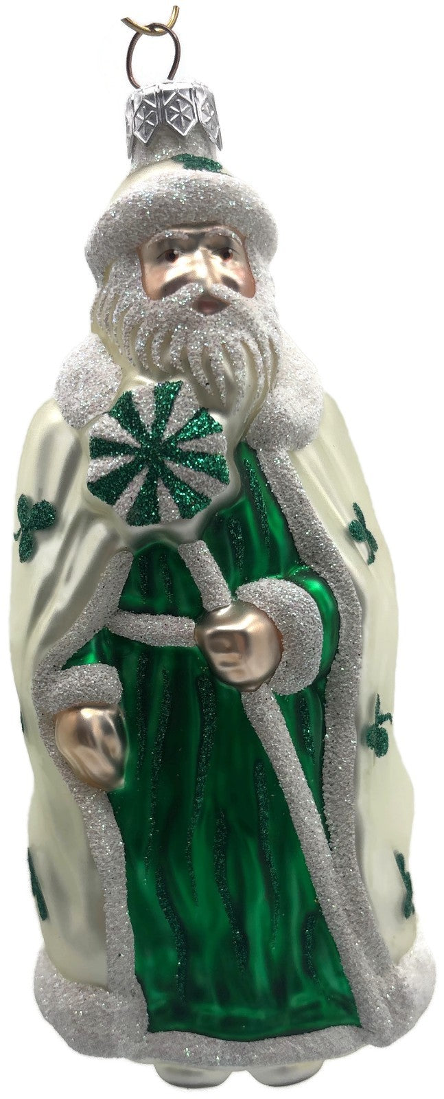 Patricia Breen Santa of the North Green Shamrocks St. Patrick's Ornament 97430