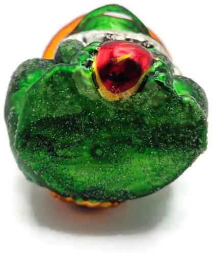 Christopher Radko Lillie Mae Green Frog Easter Glass Ornament 1997 97-228-09