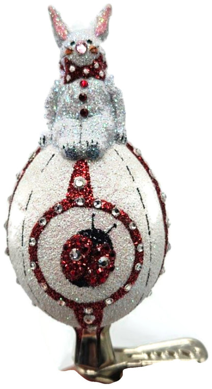 Patricia Breen Sitting Pretty Ladybugs White Red Clip On Easter Ornament 28990