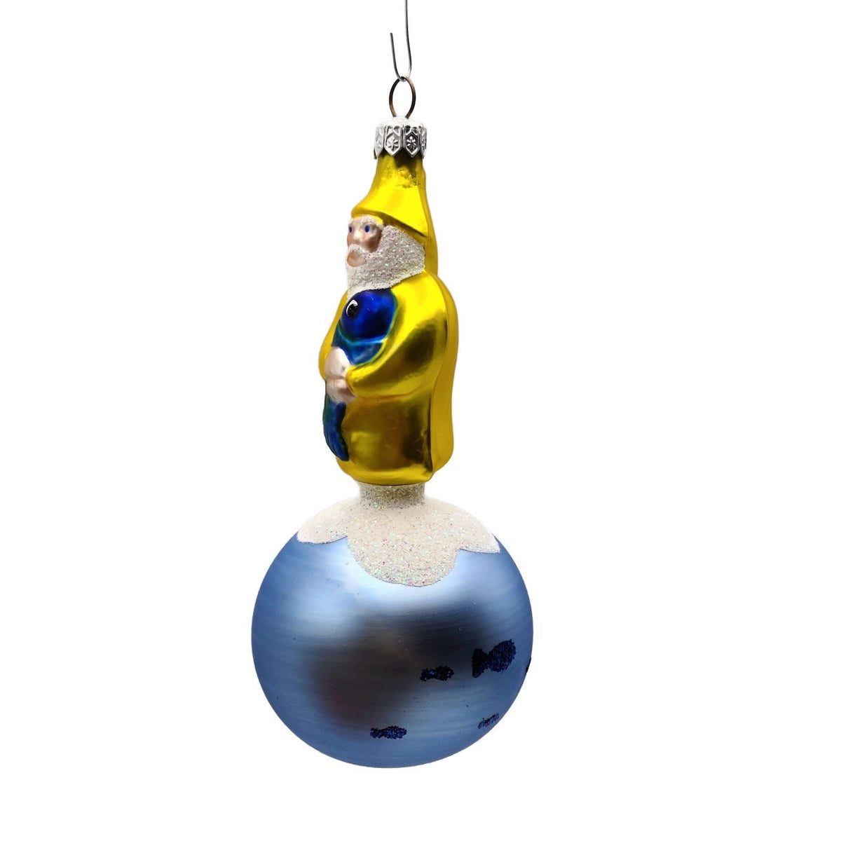 Patricia Breen Marinista Santa Matte Ball Glittered Fish Nautical Ornament 95291