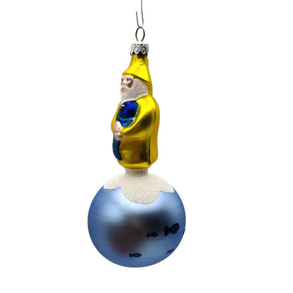 Patricia Breen Marinista Santa Matte Ball Glittered Fish Nautical Ornament 95291