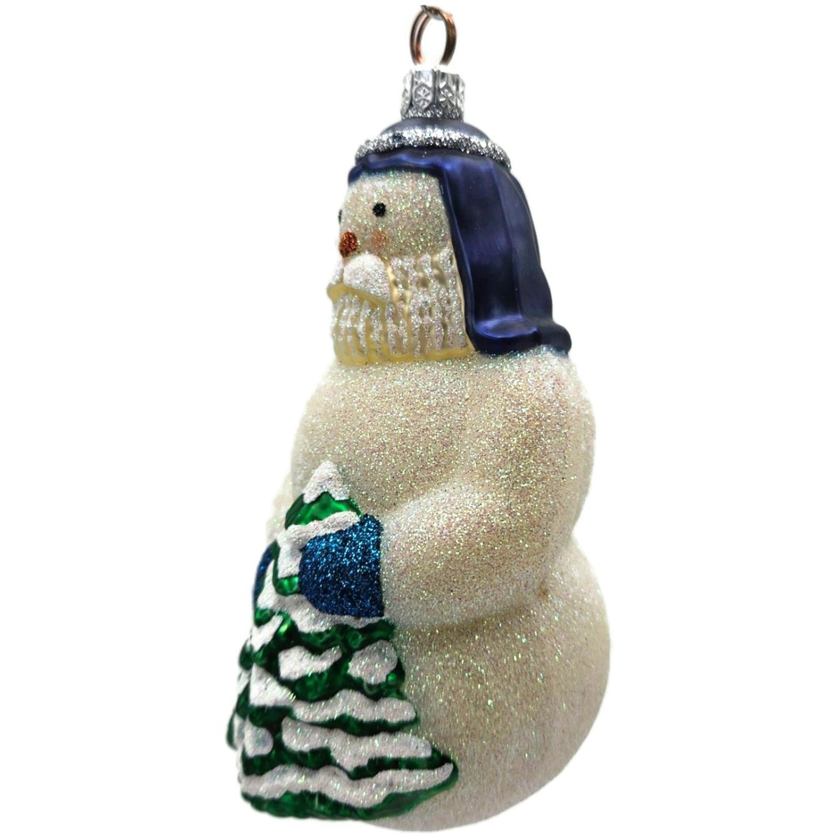 Patricia Breen Snow Joseph Blue Glittered Green White Christmas Ornament 20192