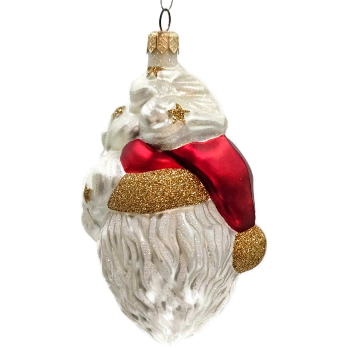 Patricia Breen Merry Olde Elfe Red Gold Trim Stars Santa Christmas Ornament 98295