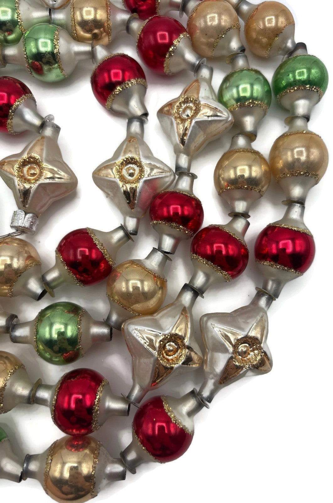 Midwest Cannon Falls Vintage Glassworks Glass Bead Star Christmas Garland 70in7