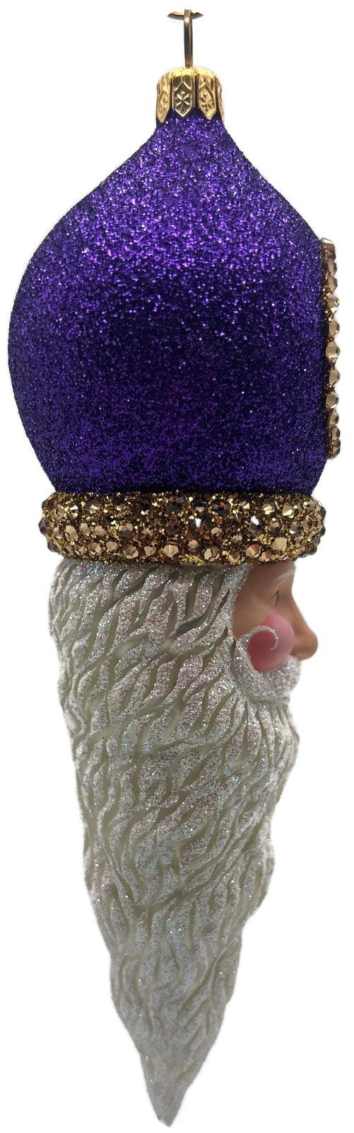 Patricia Breen Vendome Claus Glittered Purple Reflector Christmas Ornament 34412