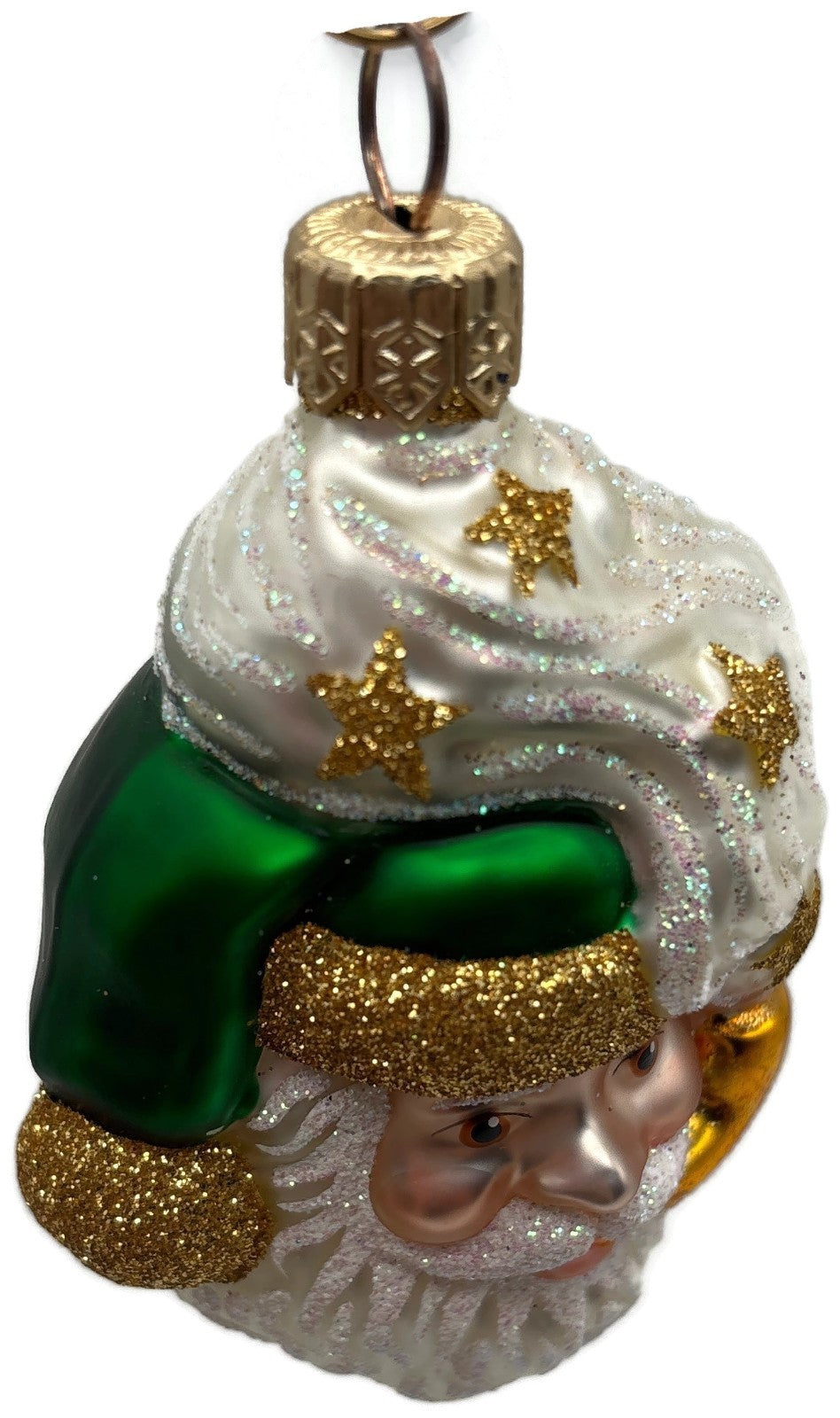 Patricia Breen Miniature Merry Olde Elf Green Gold Stars Christmas Ornament 99478