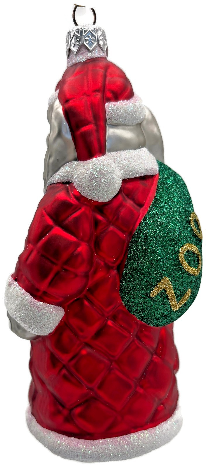 Patricia Breen Christmas at the Zoo Glittered Bag Elephant Santa Ornament 97083