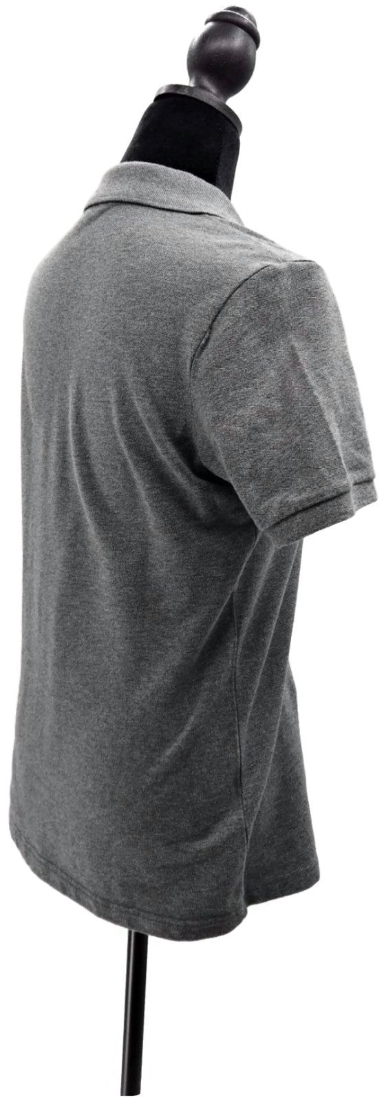 Burberry London Grey Melange Nova Check Placket Polo Shirt Women's M Stretch3