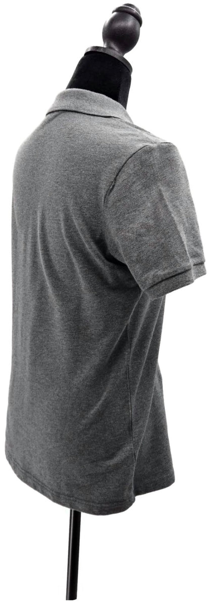 Burberry London Grey Melange Nova Check Placket Polo Shirt Women's M Stretch3