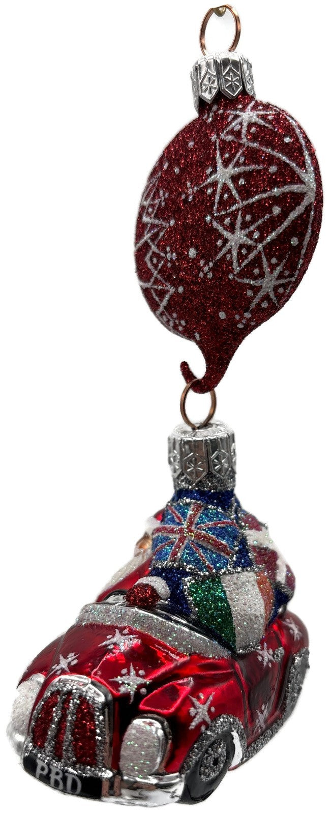 Patricia Breen Knightsbridge Santa Red Snowflakes Flags Christmas Ornament4