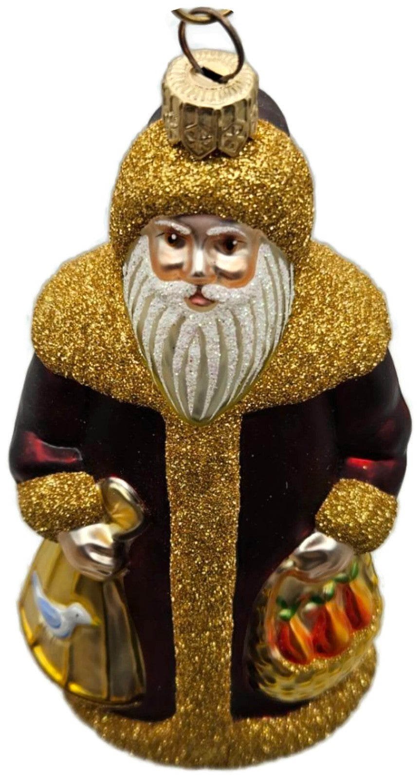 Patricia Breen Santa I Partridge & Pear Bordeaux Christmas Tree Ornament 20278