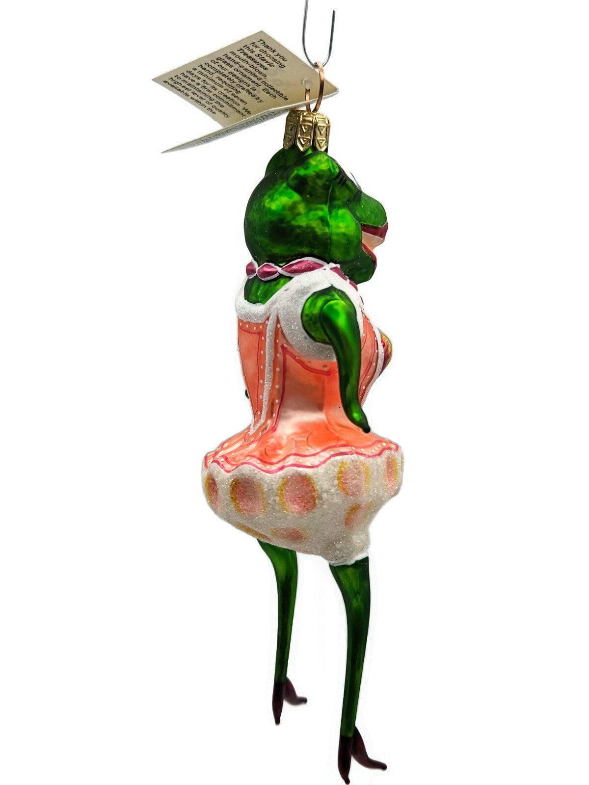 Slavic Treasures High Wire Honey Frog Blown Glass Christmas Ornament 00403AFB5