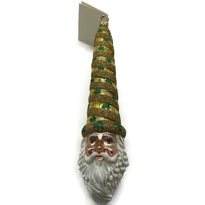 Patricia Breen Sucre Santa Clover Gold St Patricks Glass Christmas Ornament 20389