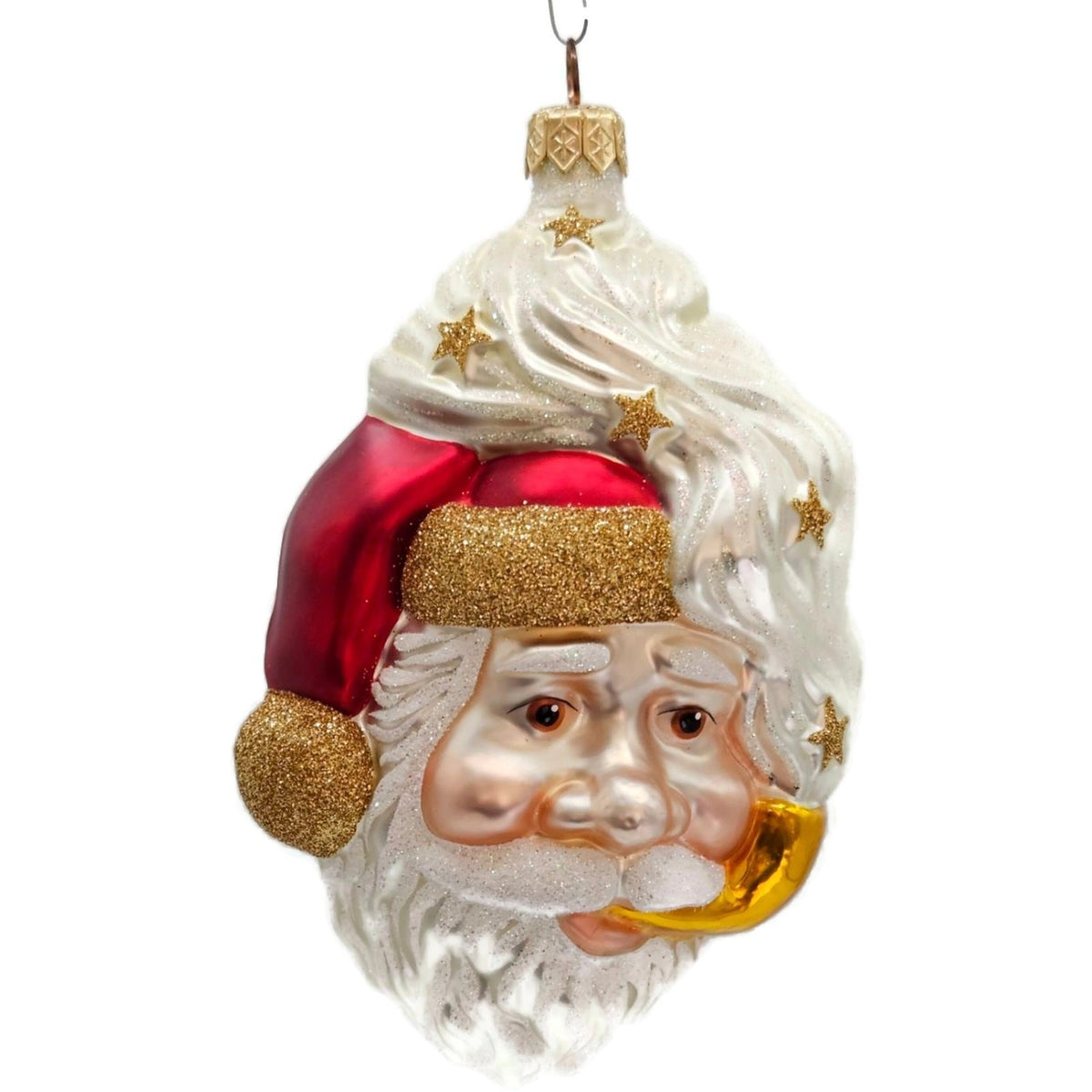 Patricia Breen Merry Olde Elfe Red Gold Trim Stars Santa Christmas Ornament 98290