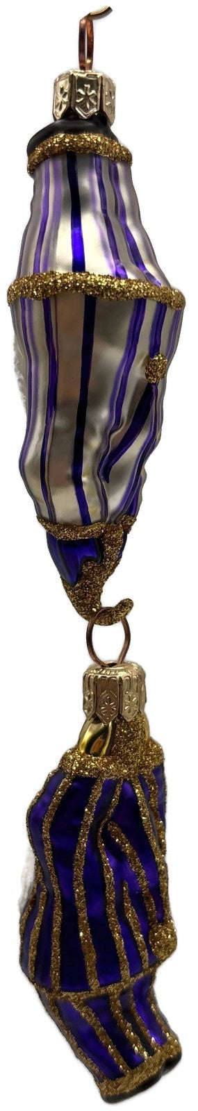 Patricia Breen Cirque De Nicoud Linked Santa Stripe Christmas Ornament CATZ 22743