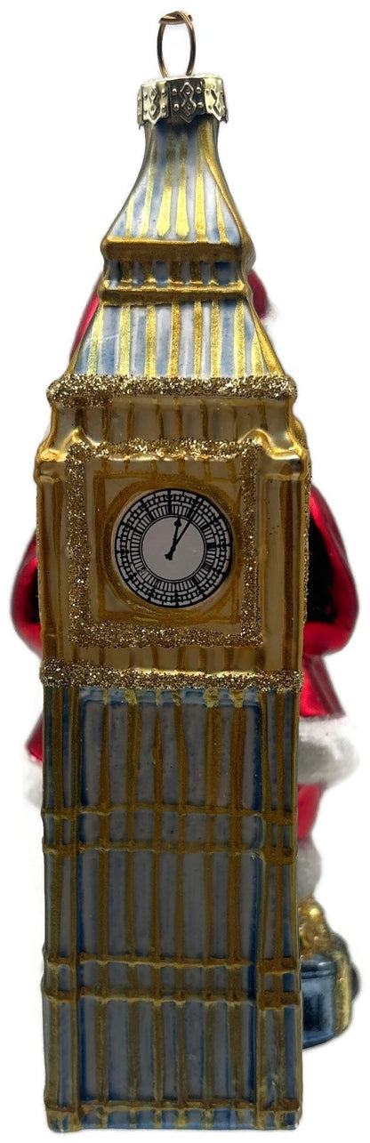 World Market Santa Big Ben London Wreath Glass Christmas Ornament England4
