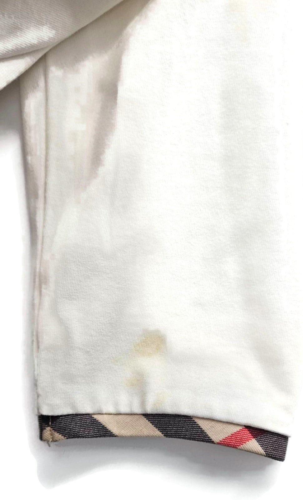 Burberry London Cream Ivory Check Trim Scoop Neck 3/4 Sleeve Top Women's Medium7