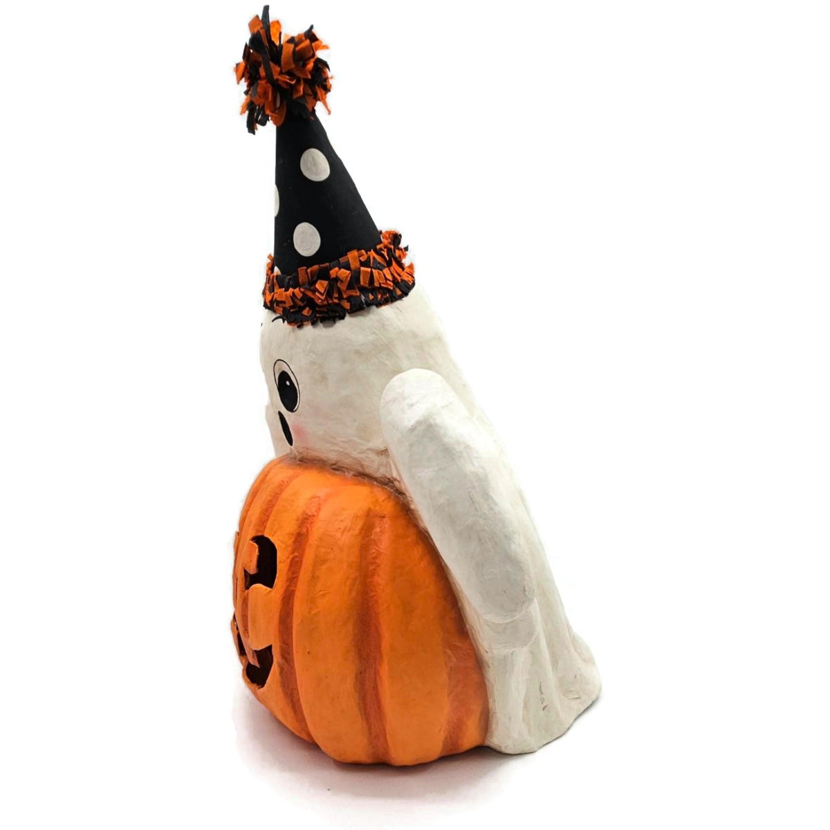 Bethany Lowe Ghost Boo Jack o lantern Halloween Paper Mache Table Top Decor7