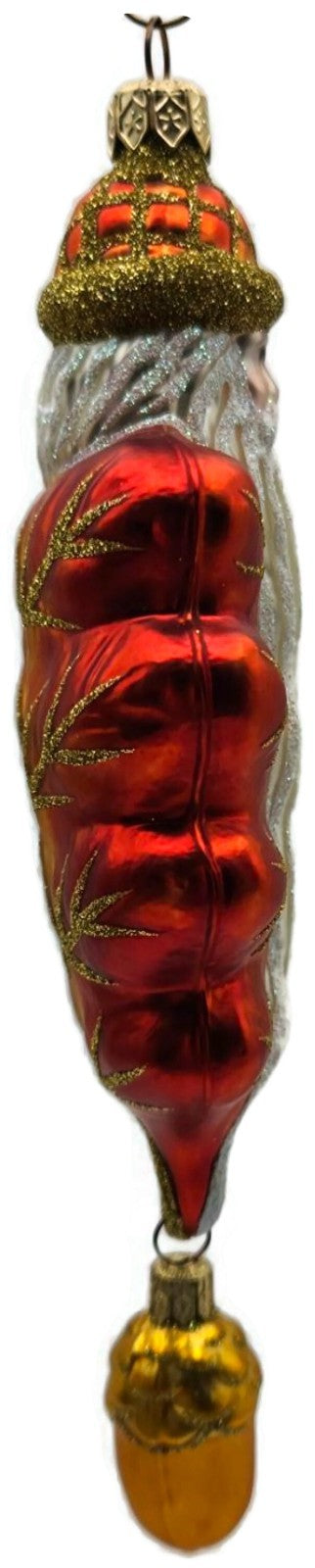 Patricia Breen Oak Leaf Santa Orange Matte Fall 2 Part Christmas Ornament 97322