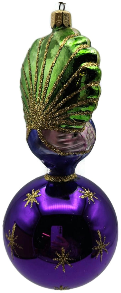 Christopher Radko Celestial Peacock Purple Ball Star Christmas Ornament 90-076-24