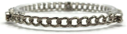 CHANEL Clear Acrylic Silver Chain Bangle Bracelet Set of 3 CC Logo Made in Italy3