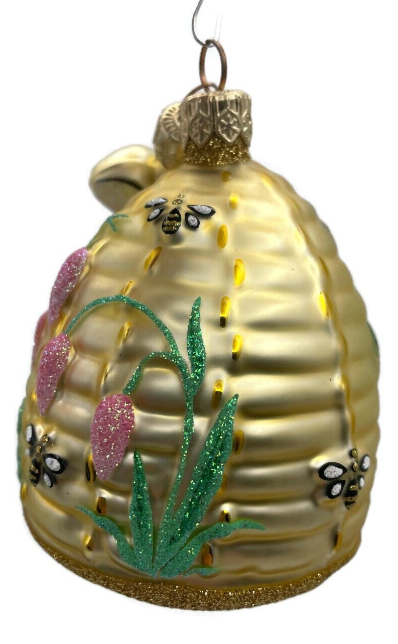 Patricia Breen Wisteria Beeskep Pink Bees Flowers Spring Holiday Ornament 99422