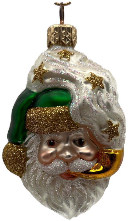 Patricia Breen Miniature Merry Olde Elf Green Gold Stars Christmas Ornament 99470