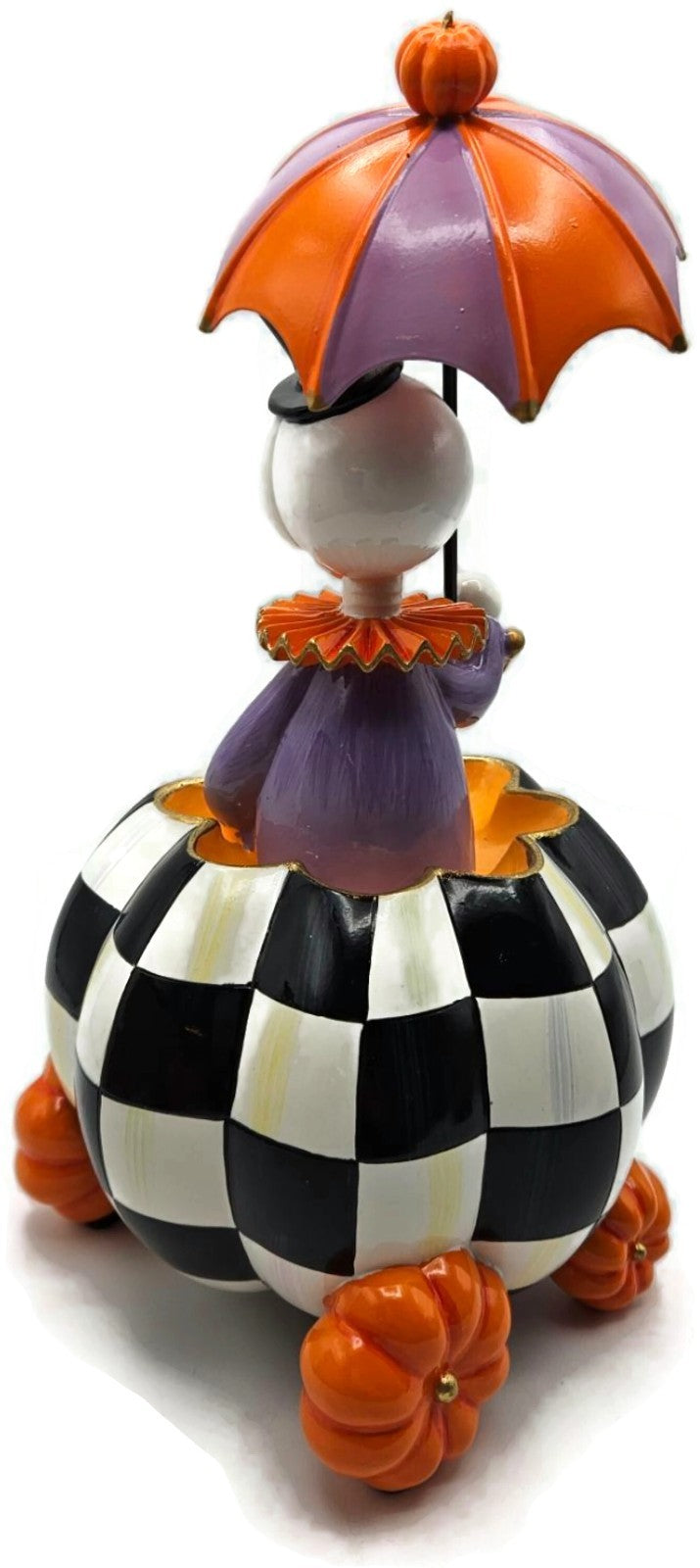 MacKenzie Childs Courtly Check Skeleton Pumpkin Carriage Halloween Figurine4