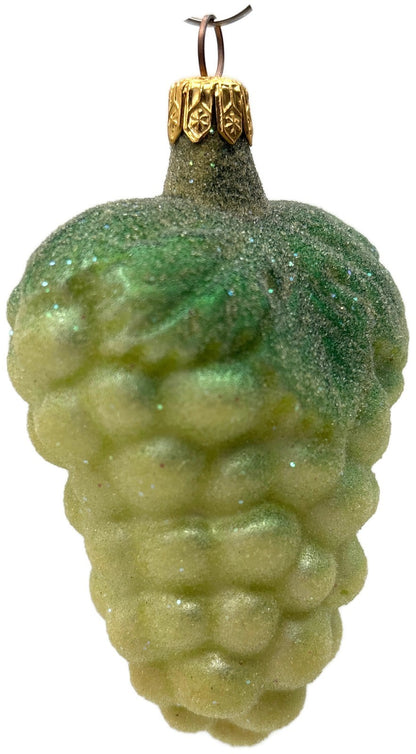 Christopher Radko 1997 Green Grapes Frosted Glass Christmas Ornament 97 112 05