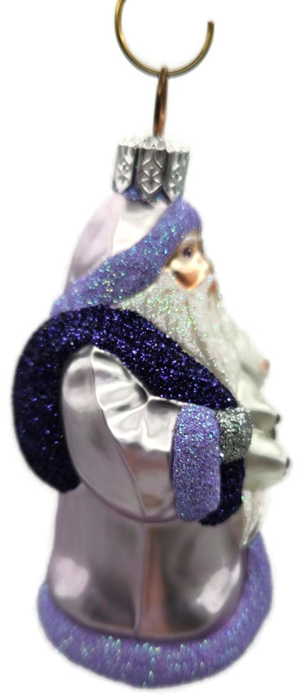 Patricia Breen Miniature Santa And Teddy Lavender Christmas Tree Ornament 99534