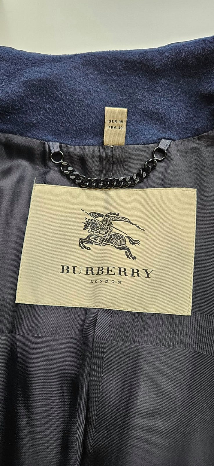 Burberry London Double Breasted Wool Cashmere Belted Trench Coat Womens Sz 8 US9