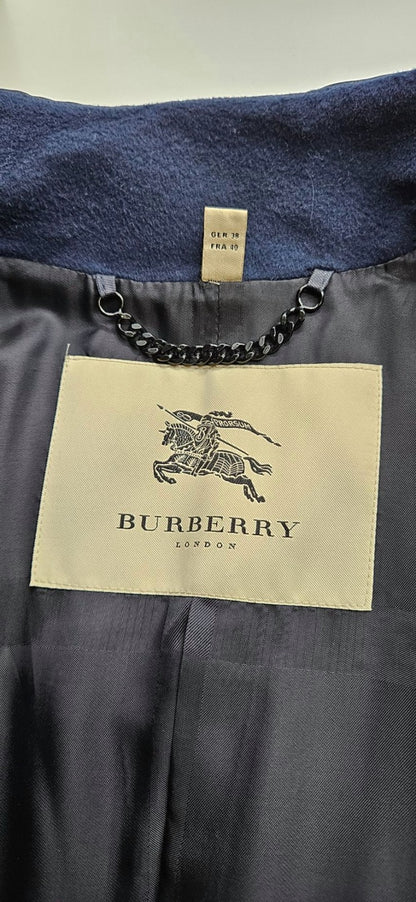 Burberry London Double Breasted Wool Cashmere Belted Trench Coat Womens Sz 8 US9