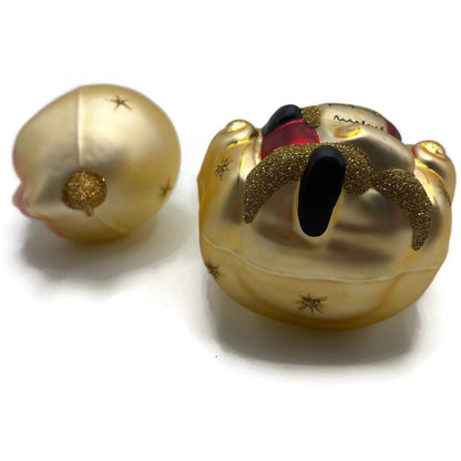 Patricia Breen Checking His List Gold Matte Moon Stars Christmas Ornament 98069