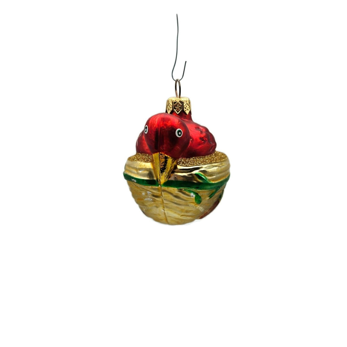 Patricia Breen Nesting Instinct Red Bird Acorns Christmas Holiday Ornament 94183
