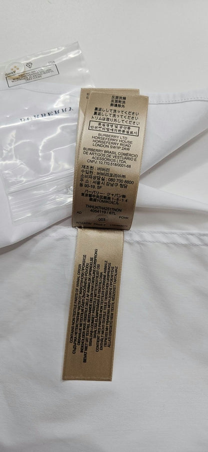 Burberry London Women's White Ruffle Collar Cuff Cotton Button Up Shirt US 6 NWT9