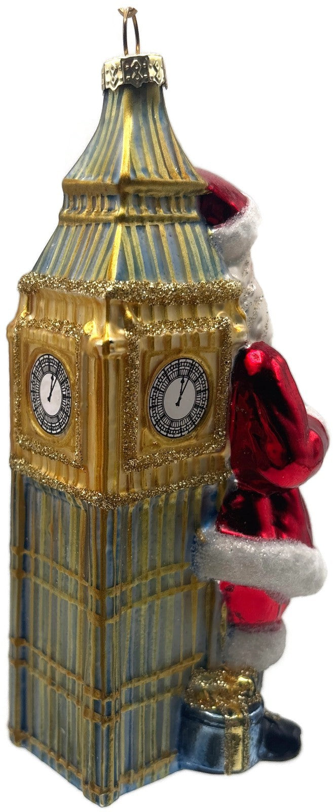 World Market Santa Big Ben London Wreath Glass Christmas Ornament England3