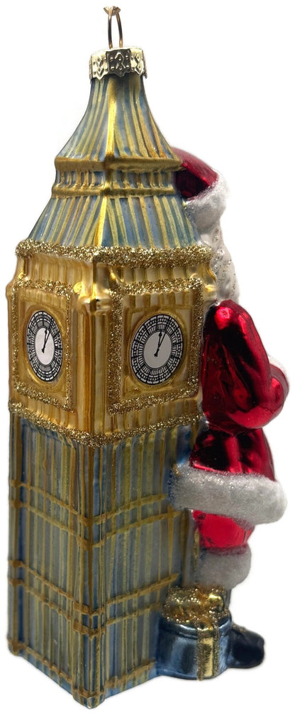 World Market Santa Big Ben London Wreath Glass Christmas Ornament England3