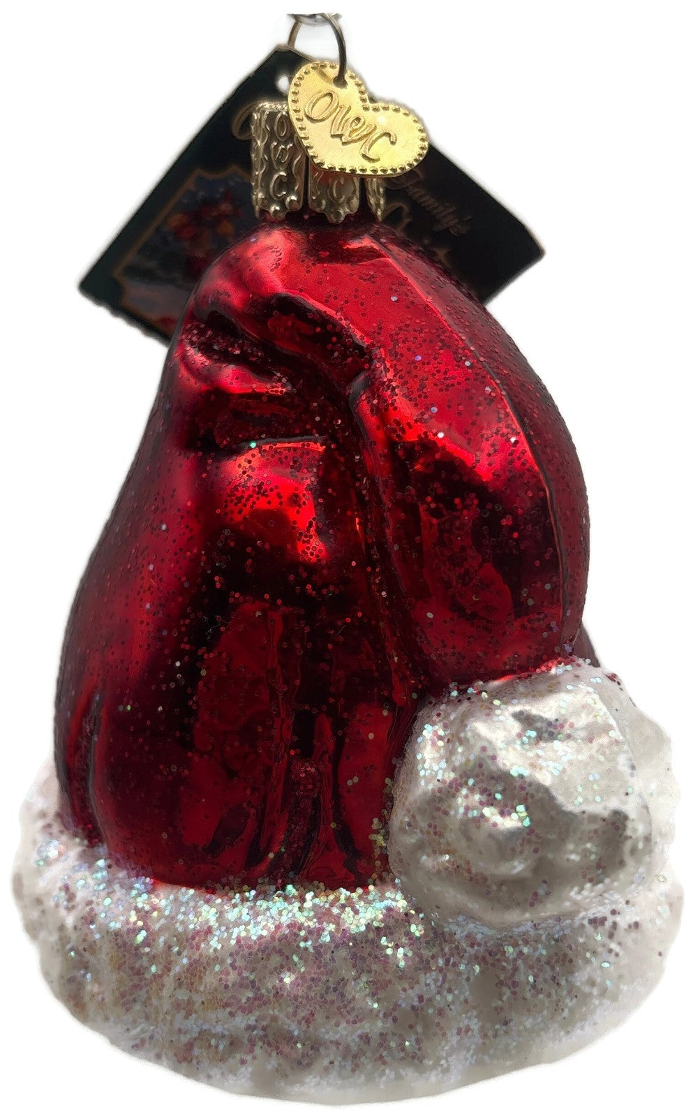 Old World Christmas Santa's Hat Red Glittered Merck Family Holiday Tree Ornament3