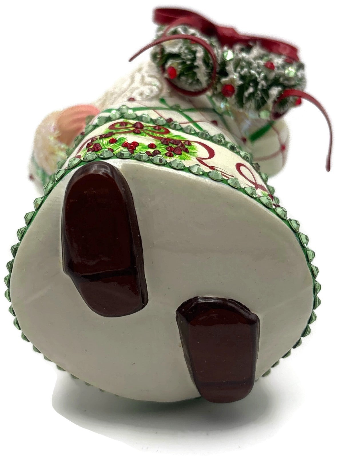 Patricia Breen Stately Santa Wreathed Jeweled Plaid Christmas Ornament 32309